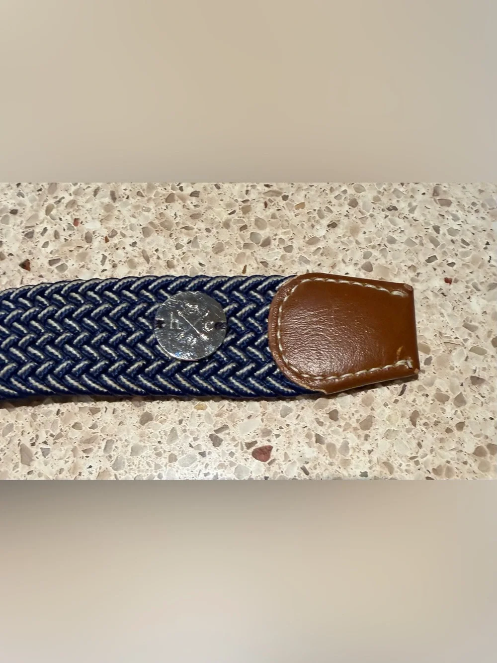 Hunt Club The Derby Belt in Open Water navy sz Petite 36